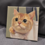 100% Hand-Painted Pet Oil Portrait